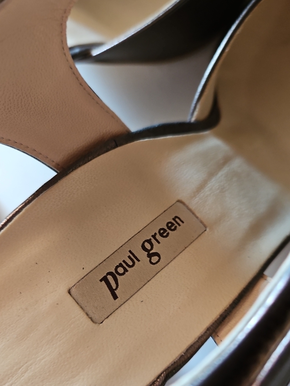 Paul Green Metallic Pewter/Gold Pointed-Toe Slingback Pumps Sz 9 - Picture 4 of 6